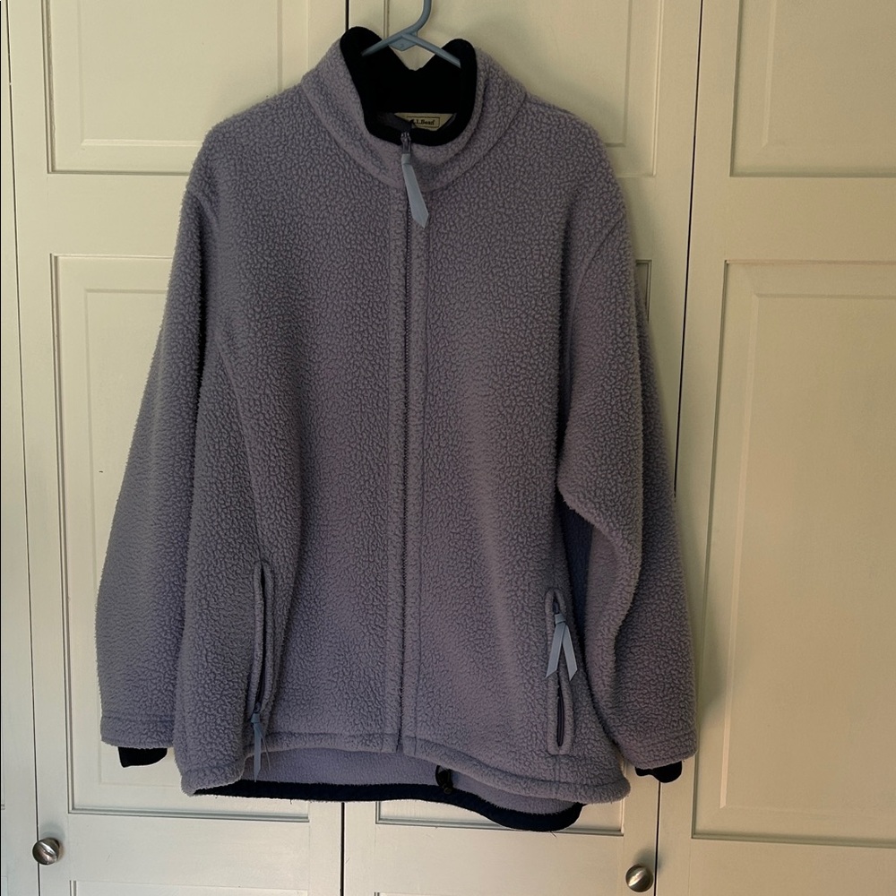 L.L. Bean Light Purple Deep High Pile Fleece Jacket  --Size 2X